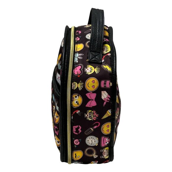 Betsey Johnson Emoji Purse Colorful Black Handheld Bag Top Handle Bow Tassel - Picture 3 of 12